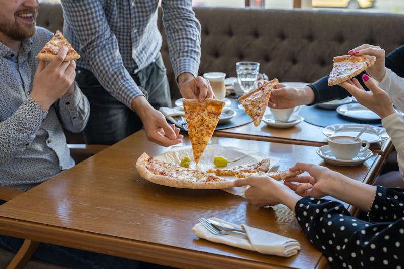 Pizza delivery service with fresh hot pizza